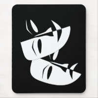Comedy Tragedy Black and White Theater Maske