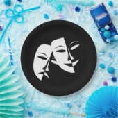 Comedy Tragedy Black and White Theater Maske Pappteller (Party)