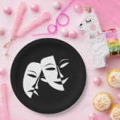 Comedy Tragedy Black and White Theater Maske Pappteller (Party)