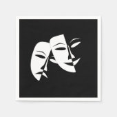 Comedy Tragedy Black and White Theater Maske Serviette (Vorderseite)