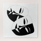 Comedy/Tragedy Black and White Theatre Maske Puzzle (Horizontal)