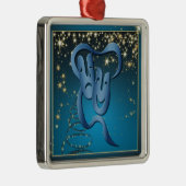 Comedy Tragedy Blue Theater Mask Blue Christmas 2 Ornament Aus Metall (Rechts)