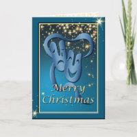 Comedy Tragedy Blue Theater Mask Christmas Card