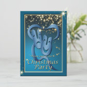 Comedy Tragedy Blue Theater Mask Christmas Einladu Einladung (Stehend Vorderseite)