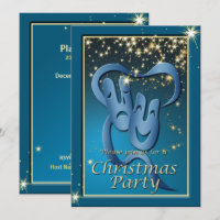 Comedy Tragedy Blue Theater Mask Christmas Einladu