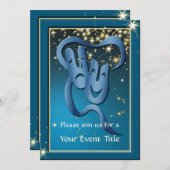 Comedy Tragedy Blue Theater Mask Custom Einladung (Vorne/Hinten)