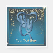 Comedy Tragedy Blue Theatre Mask Custom Serviette (Vorderseite)