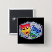 Comedy & Tragedy Button (Vorne & Hinten)