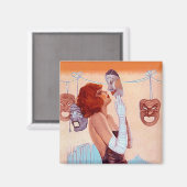 COMEDY & TRAGEDY DRAMA MASKS Glamour Girl Magnet (Vorderseite/Rückseite)