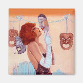 COMEDY & TRAGEDY DRAMA MASKS Glamour Girl Magnet (Vorne)