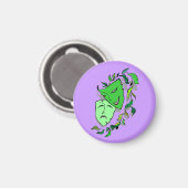 COMEDY & TRAGEDY DRAMA MASKS-THEATER ARTS MAGNET! MAGNET (Vorderseite/Rückseite)
