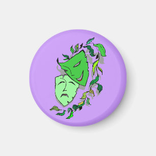 COMEDY & TRAGEDY DRAMA MASKS-THEATER ARTS MAGNET! MAGNET