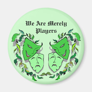 COMEDY & TRAGEDY DRAMA MASKS THEATER Magnet