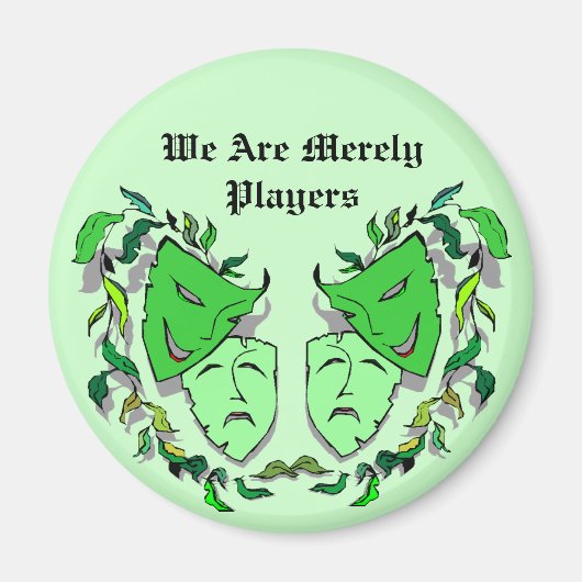 COMEDY & TRAGEDY DRAMA MASKS THEATER Magnet (Vorne)