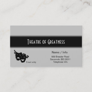 Comedy Tragedy Greek Black Masks Business Card Visitenkarte