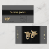 Comedy Tragedy Greek Masks Theater Business Card Visitenkarte (Vorne/Hinten)