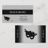 Comedy Tragedy Griechisch Black Mask Business Card Visitenkarte (Vorne/Hinten)