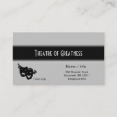 Comedy Tragedy Griechisch Black Mask Business Card Visitenkarte (Vorderseite)
