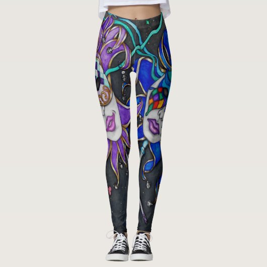 Comedy/Tragedy Jester Mask Leggings (Vorderseite)