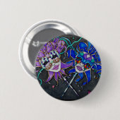 Comedy/Tragedy Jester Masks Button (Vorne & Hinten)