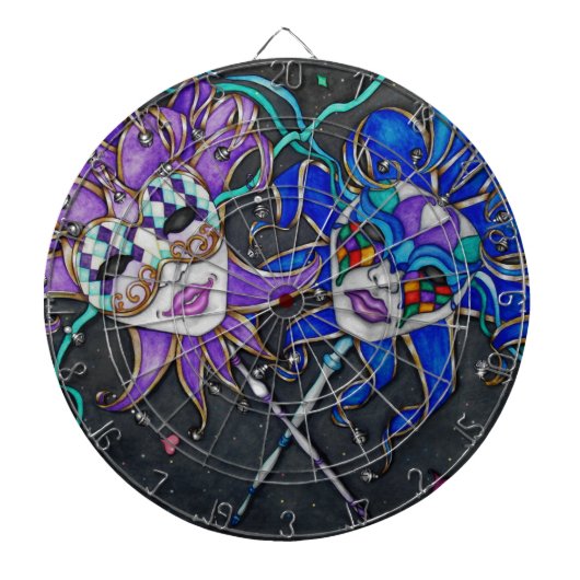 Comedy/Tragedy Jester Masks Dartscheibe (vorne)