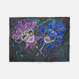 Comedy/Tragedy Jester Masks Fleecedecke