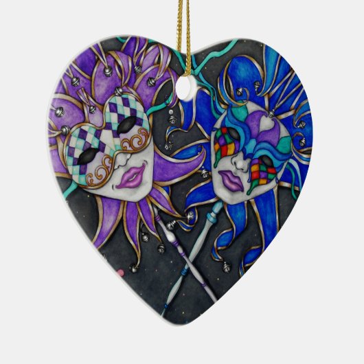 Comedy/Tragedy Jester Masks Keramikornament (Rechts)