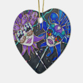 Comedy/Tragedy Jester Masks Keramikornament (Links)