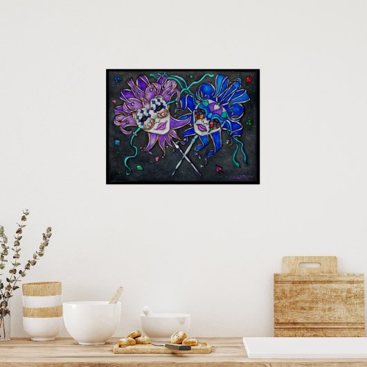 Comedy/Tragedy Jester Masks Malerei Poster (Küche)