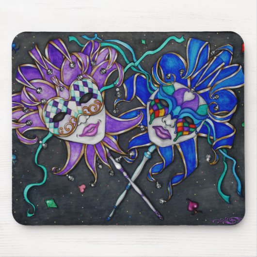 Comedy/Tragedy Jester Masks Mousepad (Vorne)