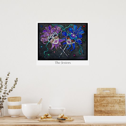 Comedy/Tragedy Jester Masks Poster (Küche)