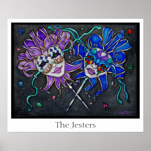 Comedy/Tragedy Jester Masks Poster (Vorne)