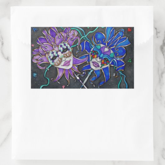 Comedy/Tragedy Jester Masks Rechteckiger Aufkleber (Tasche)