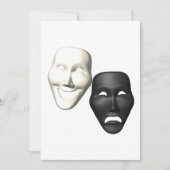 Comedy-Tragedy-Masken Einladung (Vorderseite)