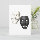 Comedy-Tragedy-Masken Einladung (Stehend Vorderseite)