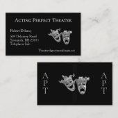 Comedy Tragedy Masken Theater Business Card Visitenkarte (Vorne/Hinten)