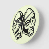 Comedy Tragedy maskiert Maskerin Stillleben Kunst Runde Wanduhr (Winkel)