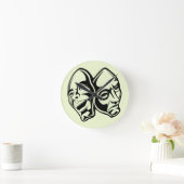 Comedy Tragedy maskiert Maskerin Stillleben Kunst Runde Wanduhr (Zuhause)