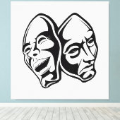 Comedy Tragedy masks masquerade still life art  Leinwanddruck (Insitu (Holzboden))