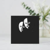 Comedy Tragedy Masks Schauspieler Geschenk Dankeskarte (Stehend Vorderseite)