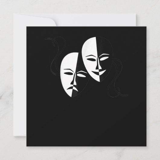 Comedy Tragedy Masks Schauspieler Geschenk Dankeskarte (Vorderseite)