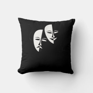 Comedy Tragedy Masks Schauspieler Geschenk Kissen