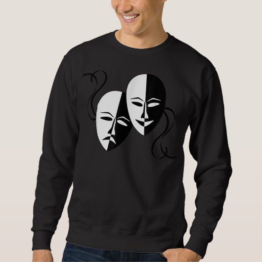 Comedy Tragedy Masks Schauspieler Retro Sweatshirt (Vorderseite)