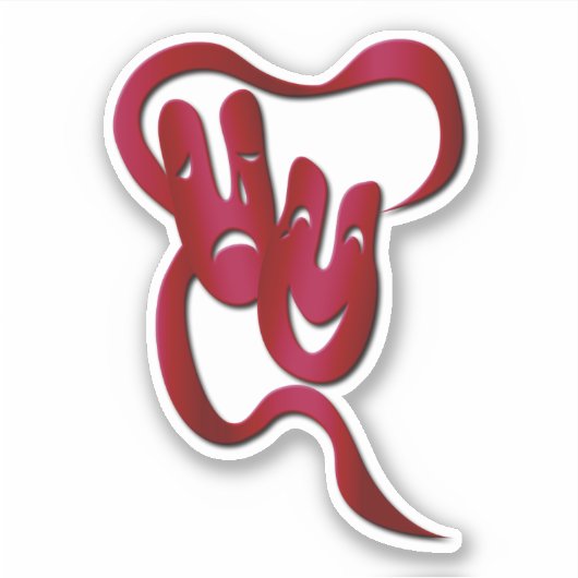 Comedy Tragedy Red Theater Mask Aufkleber (Vorderseite)