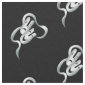 Comedy Tragedy Silver Black Fabric Stoff (Nahaufnahme)