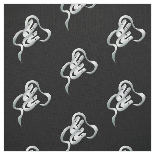 Comedy Tragedy Silver Black Fabric Stoff (Muster)
