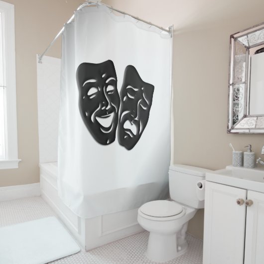 Comedy Tragedy Silver Theater Masken Duschvorhang (Beispiel)