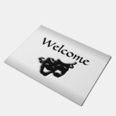 Comedy Tragedy Silver Theater Masken Fußmatte (Schrägansicht)