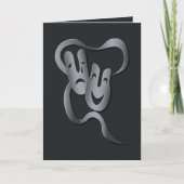 Comedy Tragedy Theater Maske Grau/Schwarz Gruß Karte (Vorderseite)