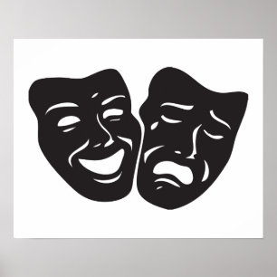 Comedy Tragedy Theater Masken Poster